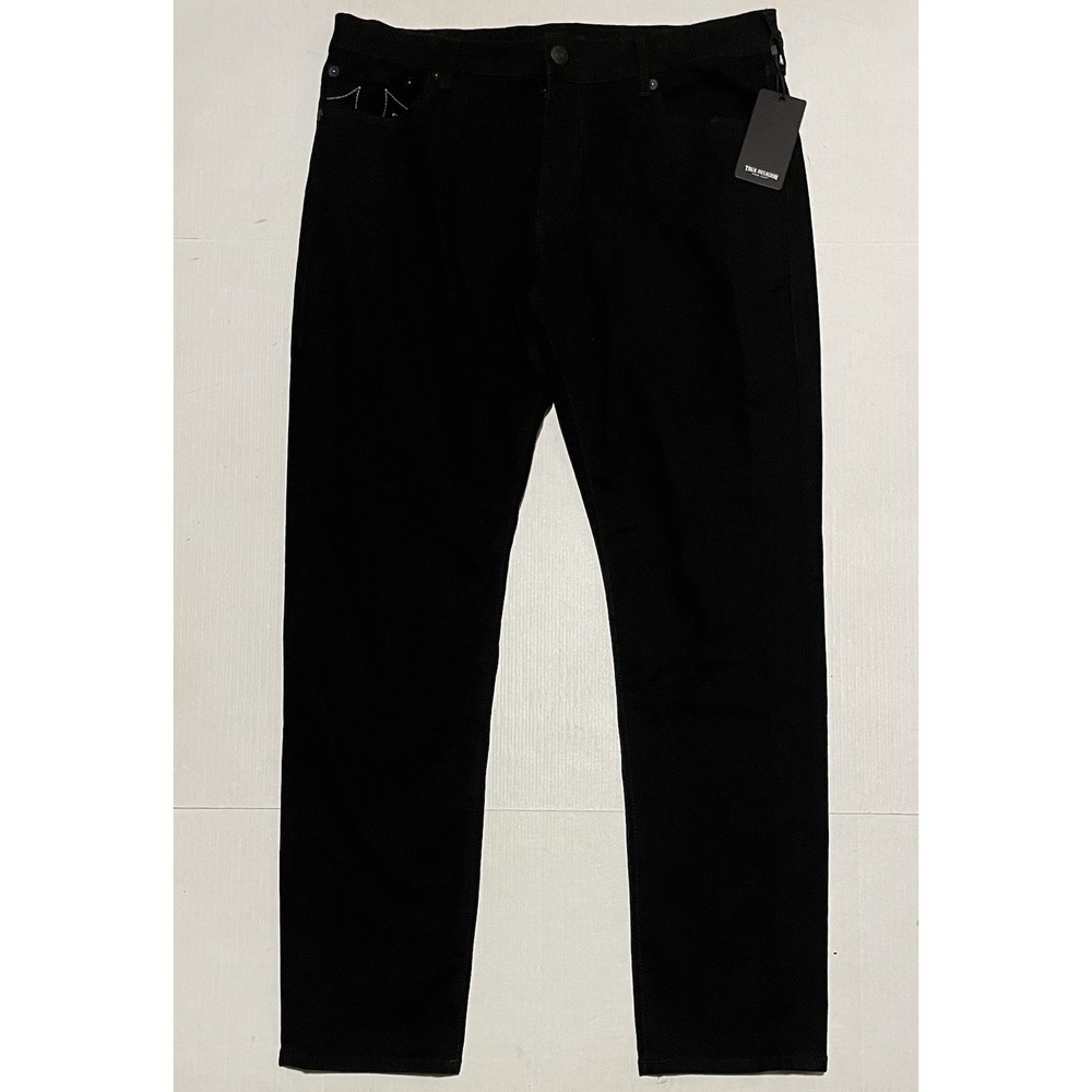 True Religion Geno Relaxed Slim Tapered Leg Jeans 36 X 33 Mens Black 105714